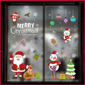 Decorazioni natalizie adesivi murali vetro vetro santa claus ornamenti per la casa decorazione per la casa