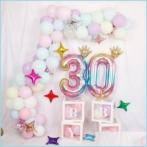 Party Decoration 32Inch Number Foil Balloons Digit Air Ballon Kids Birthday Wild One Decorations Figure Babyshower Boy Girl Gifts Dro Dhgsa