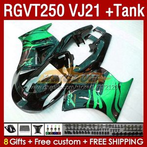 Fairings & Tank OEM For SUZUKI RGVT RGV 250CC 250 CC 1988-1989 Bodys 159No.183 RGV250 VJ21 SAPC RGVT250 RGV-250 88 89 RGVT-250 RGV-250CC 1988 1989 ABS Fairing green flams