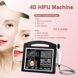 Equipamento de beleza multifuncional 4D HIFU Equipamento de alta intensidade Ultrassom de alta intensidade 20000 Tiro facial Apertando a m￡quina de emagrecimento de ultrassom de eleva￧￣o do rosto