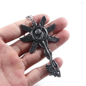 Keychains 1pcs Game Residents Evils 8 Village Keychain Six-Winged Unborn Metal Pendant Alloy Keyring Key Chain Accessories Gift