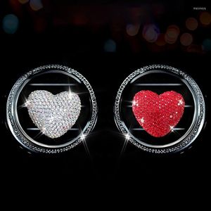 Decorações de interiores Bling Crystal Diamond Heart Car Clip Rhinestone Love Air Ventra Fragrance Glamp Auto Decoração Perfume