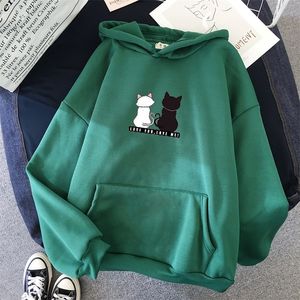 Bluzy damskie bluzy bluzy streetwearne bluza jesienna wiosna długie rękaw HARAJUKU Śliczny kot druk Kobieta swobodna pullover sudadera mjer 220930