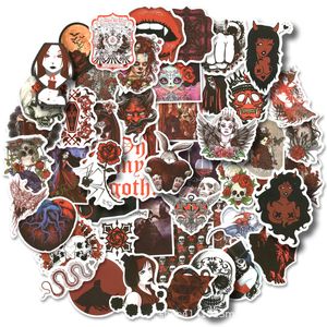 50pcs Gothic Stickers Vinyl Waterproof Dark Red Graffiti Patch Decal Horror Skeleton Anime Stickers for Water Bottle