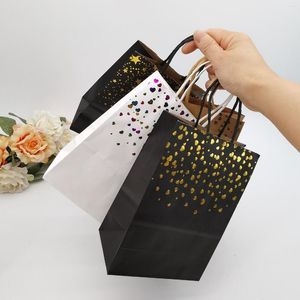 Present wrap 21cm bärbara papperspåsar tack förpackningsväska för tacksägelse bröllop födelsedag gäster navidad julklapp 10p