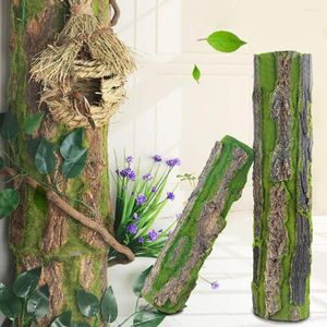 Dekorativa blommor Konstgjorda växter Bark Reptil Bakgrundsvägg som kombinerar mossa och naturliga växtgrön House Party Decoration