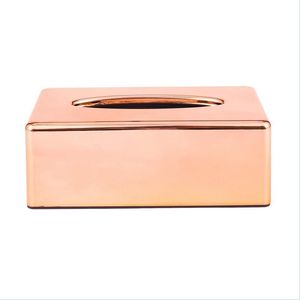 Vävnadslådor servetter pappersställ elegant Royal Rose Gold Car Home Rec Shaped Box Container servetter Holder Drop Delivery 2021 Garden Ki DHXSH
