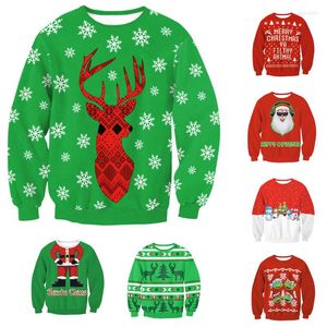 Kvinnors tröjor ful jul unisex män kvinnor tröja för par 2022 pullover jumper överdimensionerade gröna kläder tröja vinter xmas xxl