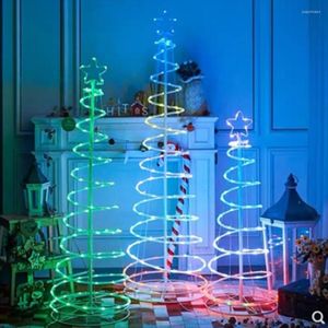 Strängar julgran konstgjorda med ljus kollapsande älv Garland Light Star Topper för hemma Xmas Party