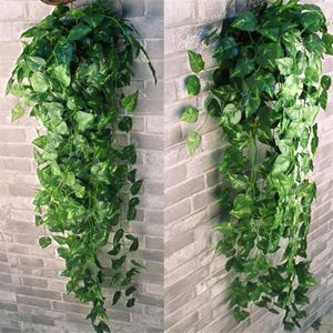 Kwiaty dekoracyjne 90 cm sztuczne rośliny zielone winorośl liście fałszywe ścianę wiszące domowe ozdoby ogrodowe dekoracje do dekoracji domowej dekoracje