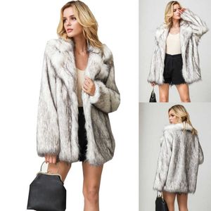 Faux Fur Full's Fur Coat Imitation Lazer quente em grandes tamanhos europeus e americanos Jaqueta solta Cardigan Top Y2209