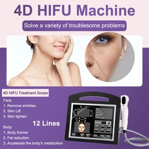 HIFU Facial Care Beauty Equipment 4D Högintensitet Fokuserad ultraljud 12 linjer 20000 Shots Anti Wrinkle Face Lyfting Skin Whitening Spa Use Machine