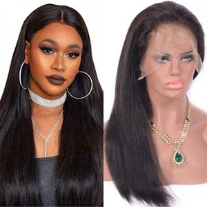 Straight 13x4 HD Lace Front Wigs with Baby Hair Pre Plucked Mongolian Human Hair Wig Natural Color