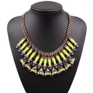 Chains Arrival Fashion Brand Resin Chunky Statement Necklace Gold Color Choker Collar Bib Pendant For Women Party Jewelry