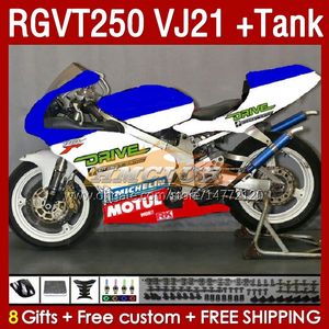 Fairings Tank OEM dla Suzuki RGVT RGV 250CC 250 CC 1988-1989 Bodys 159NO.187 RGV250 VJ21 SAPC RGVT250 RGV-250 88 89 RGVT-250 RGV-250CC 1988 1989 ABS Fairing Blue Factory