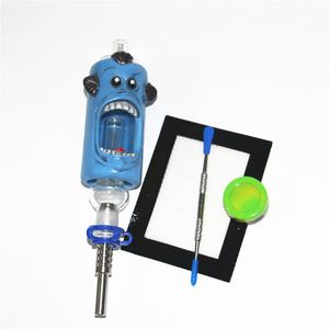 Wasserpfeifen-Glas-Nektar-Set zum Rauchen, Cartoon-Harz mit 14 mm Metallnagel, Quarzspitzen, Dabber-Werkzeug, Matten, Gläser, Dab-Strohrohre