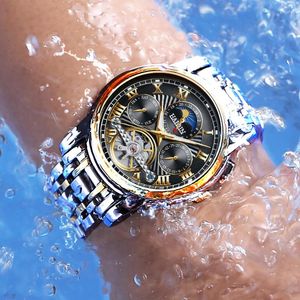 Wristwatches HAIQIN Orologio Da Uomo Automatic Men's Watches Men Luxury Sport Watch Mechanical Wristwatch Male Waterproof Tourbillon