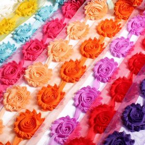 Acessórios para o cabelo yard cores moda chique flores de chiffon para crianças Ornamentos DIY de tecido D