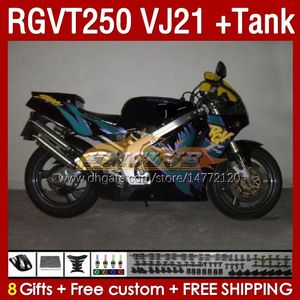 スズキSAPC RGVT250 RGV-250CC用のタンクフェアリングキット1988-1989ボディ159NO.124 RGV-250 RGV250 VJ21 RGVT-250 1988 1989 RGVT RGV 250CC 250 CC 88 89 ABSフェアリングファクトリー