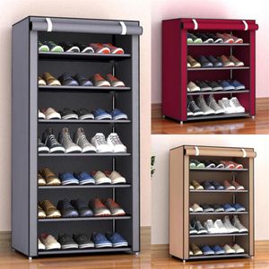 Aufbewahrungsboxen Staubdicht montieren Schuhe Rack DIY Home Möbel Nicht gewebter Schuhregal Flur Schrank Organizer Halter181r