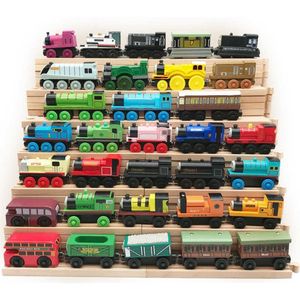 Wholesale 20 Pcs Wooden Magnetic Connectable Track Trains For Boy Girls Baby Educational Toy