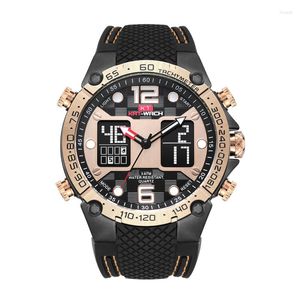 Armbanduhren KT Uhren Herren 2022 Quarz Sport Sicilion Armbanduhr Geschenke Luxus Wasserdicht Chronograph Analog Digital Mans Schwarz KT717