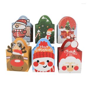 Gift Wrap 100/50pcs Christmas Square Cartoon Apple Box Eve Candy Colorful