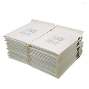 Opakowanie prezentów 50 szt./LOT żółty biały kraft print papierowy koperty bąbelkowe torby
