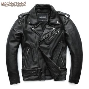 Skórzanie męskie sztuczne maplesteed Klasyczne kurtki motocyklowe Mężczyźni 100% naturalna skóra gruba moto Zimowa rękaw 61-67 cm 6xl M192 220930
