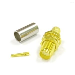 Lighting Accessories 1pc SMA Female Jack Nut RF Coax Connector Crimp For RG58 RG142 RG400 LMR195 Cable Straight Goldplated Wire Terminal