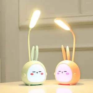 Lampade da tavolo Lampada da scrivania simpatico cartone animato Ricarica USB Luce pieghevole LED Notte Lettura per bambini Protezione per gli occhi colorata