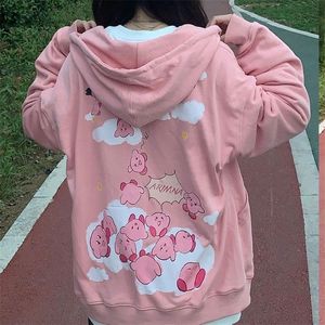 Women's Hoodies Sweatshirts Funny Zipper Sweatshirt Girls Cute Cartoon Anime Autumn Kawaii Clothes Casual Y2k Oversize Harajuku Women 220930