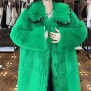 High-End Fashion Fur Coat 2022 New Winter Long Sleeve Women Toka Double Face Wool Leather Warm Mid-Length Casual Elegant Jacket T220810