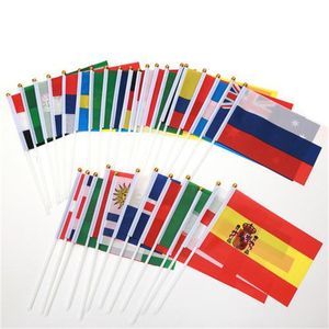 2022 Katarowe Flagi Pucharu Świata kraje x21 cm Małe mini krajowe banery flagi proporczyków