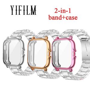 Resin Strap Protector Case For Amazfit GTS 2 Mini Bracelet Clear Wristband For Amazfit Bip U Pro S Lite /GTS2 2e 3 Cover Bumper