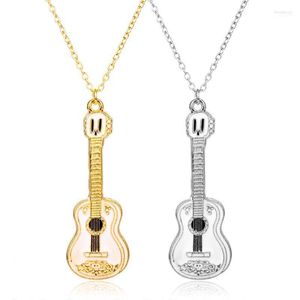 Film Coco Necklace Guitar Pendant Handmade Rope Chain Silver Color Cartoon/Anime Jewelry Drop