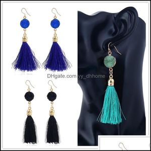 Dangle Chandelier Earrings Jewelry Fashion Druzy Drusy 4 Colors Gold Plated Resin Geometry Stone Earrrings For Women Dhvpn