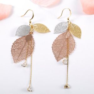 Baumeln Kronleuchter Mode Schmuck Boho Filigrane Blätter Tropfen Gold Ohrringe Für Frauen Mädchen Lange Quaste Ohrringe Baumeln