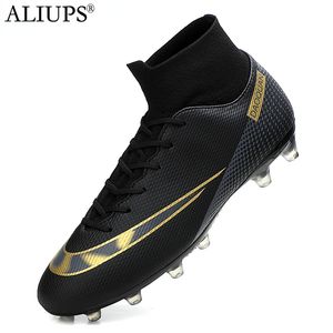 ALIUPS High Ankle Men Football Boots Kids Soccer Shoes Outdoor AG TF Ultralight Cleats Sneakers Large Size 35 47 220811