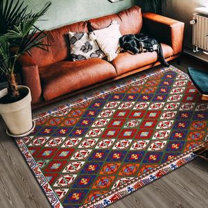 Tapijten Boheemse vintage stijl geweven tapijt Non slip grote woonkamer slaapkamer ingang rechthoekig gebied tapijt huisdecorevoet matscarpets
