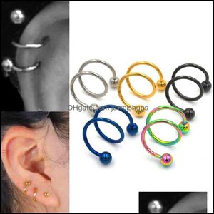 Charm oorbellen sieraden speciale roestvrij staal spiraalvormig menselijk lichaam piercing spoelringen dubbele veer oorbeen nagels met bal Dr Dhubn