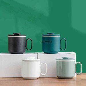 Creative Pottery Tea Mugg med filter och täck personlig blommoret Cup Travel Office Drinkware Bästa present till Father Boss Men T220810