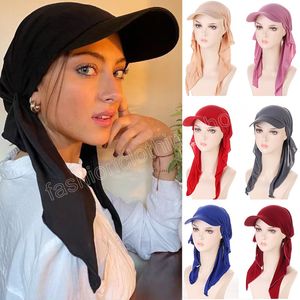 Women's Headscarf Caps Fashion Square Scarf Cap Soft Baseball Cap Outdoor Brim Sunshade Anti-UV Hats Gifts