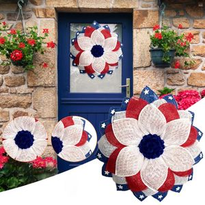 Decorative Flowers & Wreaths Handmade Patriotic Wreath American Independence Day Ornament Wall Decor Family Plaque Art For Friendship Pendan