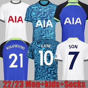 22 Kane Son Bergwijn Soccer Jerseys Hojbjerg Kulusevski Away Lucas Dele Third rd Football Kit Shirt Bryan Tops Men barnuppsättningar