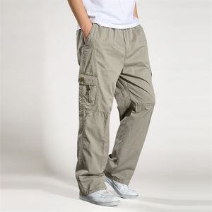 Marka Casual Pants Men Cargo Bawełna luźne spodnie męskie spodnie kombinezon multi kieszeni proste joggery Homme 6xl 220811