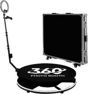 360フォトブースウェディングパーティー用ライブストリーミングクリスマス自動スピン360ビデオカメラブースプラットフォームスピナーフライトケース