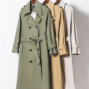 Toppies Spring Windbreaker Long Women Double Breadted Slim Trench Coat Female Outwear Fashion 220811