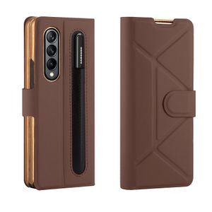 PU skórzane skrzynki do Samsung Galaxy Fold 4 Case Glass Film Ecran Protector Pen Pen Glotka Flip Book Cover