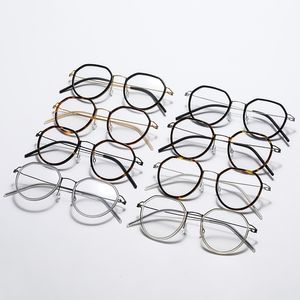 Sunglasses Fashion Computer Round Frame For Women Reading Glasses Optical Classic Eyeglasses Metal Acetate